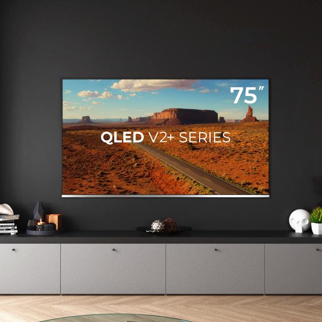 Cecotec TV QLED V2 Series VQU20075 Televisión QLED De Gran Pulgada De 75" Con Resolución 4K UHD Android TV 11 Wide Colour Gammut Dolby Vision & Atmos MEMC HDR10 HDMI 2.1 USB 3.0 CORTEX A55 Google Voice Assitant Chromecast Y Al