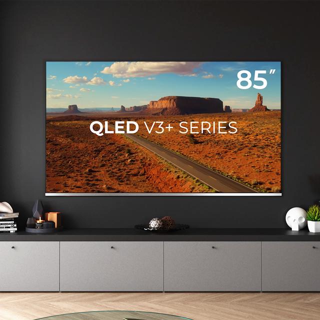Cecotec TV QLED V3+ Series VQU30085+ M Televisión QLED De Gran Pulgada Con 85" Resolución 4K UHD Y Android TV 11 Full Array Local Dimming 120 Hz Altavoces Con 60W Dolby Vision & Atmos Wide Colour Gammut HDR10 HDM 2.1 USB 3.0 C