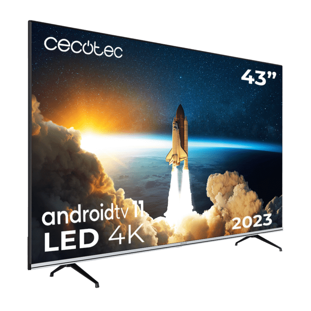 Cecotec TV V1 Series VQU10043S Televisión QLED 43” Con Resolución 4K UHD Sistema Operativo Android TV 11 Chromecast HDR10+ Google Voice Assistant Clase E. Televisión QLED 43" Smart TV