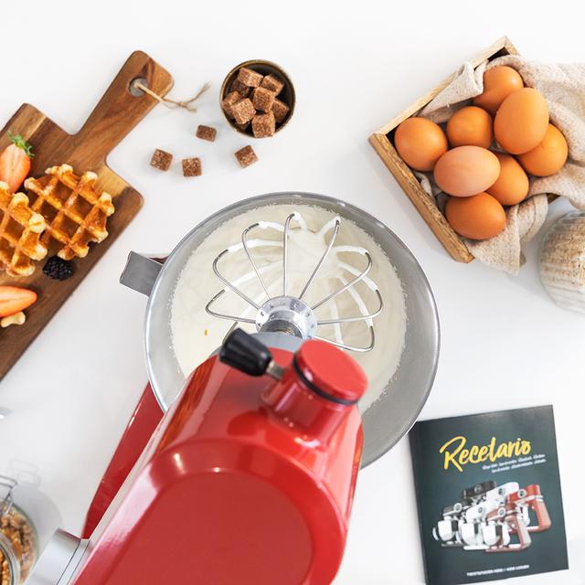 Cecotec Twist&Fusion 4000 Luxury Red. Batidora Amasadora De 800 W Cuerpo De Aluminio Fundido Motor DC 8 Velocidades Luz LED Bol De Acero Inoxidable De 5 2 L Batidora Amasadora