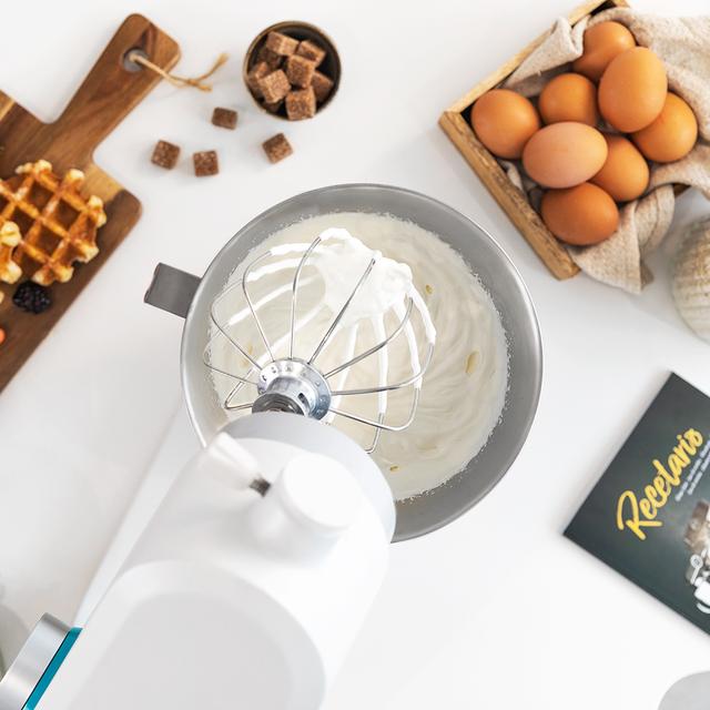 Cecotec Twist&Fusion 4000 Luxury White. Batidora Amasadora De 800 W Cuerpo De Aluminio Fundido Motor DC 8 Velocidades Luz LED Bol De Acero Inoxidable De 5 2 L Batidora Amasadora