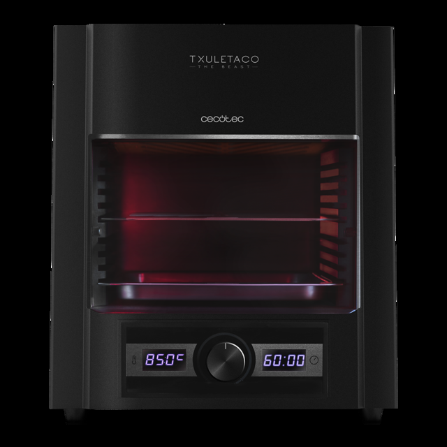 Cecotec Txuletaco The Beast 6850 Horno Para Asado Hasta 850°C Con 2000W De Potencia Con Parrilla De Acero Inoxidable Bandeja Recogegrasas Y Sistema De Temperatura Y Tiempo Regulables Black Parrilla Eléctrica De Alta Temperatur