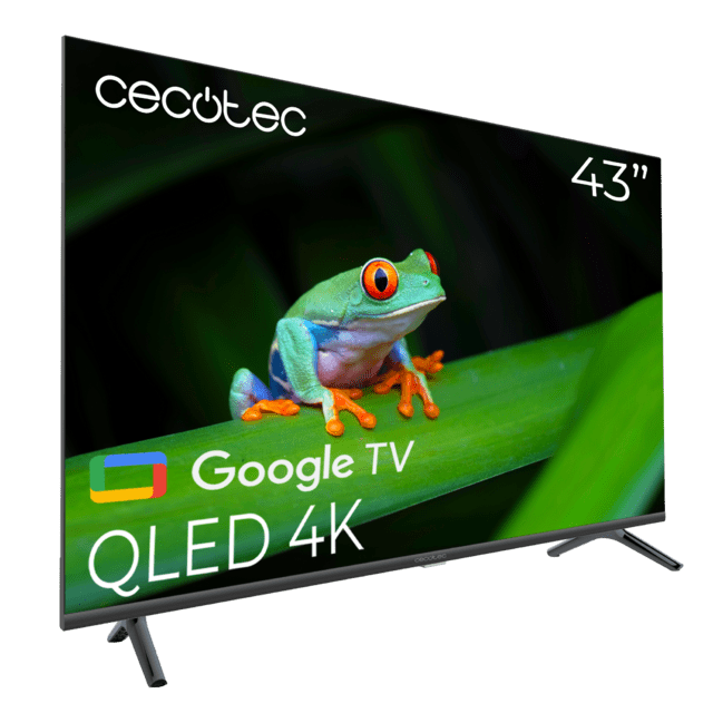 Cecotec V4 Series VQU40043S Televisión QLED De 43" Con Resolución 4K UHD Sistema Operativo Google TV Dolby Vision&Atmos Wide Color Gammut VRR HDMI 2.1 USB 3.0 HDR10 16 Gb ROM Google Voice Assitant Y Chromecast.  Televisión Q