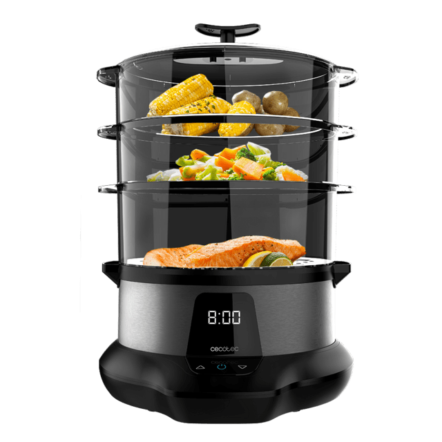 Cecotec Vapovita 3000 Pro Vaporera para cocinar rápido y saludable con 1L de capacidad gracias a su potencia de 1000w. Tiempo ajustable y Apto para lavavajillas Vaporera