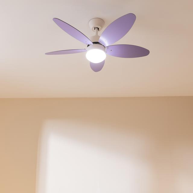 Cecotec Ventilador De Techo EnergySilence Aero 4260 Purple Ventilador De Techo De 40 W Con Motor DC Y 42” Con Luz LED Mando A Distancia Temporizador 6 Velocidades Y 5 Aspas Reversibles. Ventilador De Techo