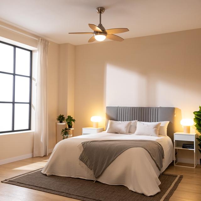 Cecotec Ventilador De Techo EnergySilence Aero 495 Ventilador De Techo De 55 W Y 42” Con Luz LED Mando A Distancia Temporizador 3 Velocidades Y 5 Aspas Reversibles. Ventilador De Techo