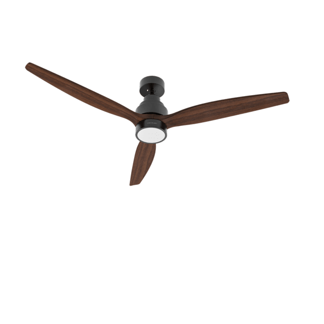 Cecotec Ventilador De Techo EnergySilence Aero 5300 Black&Wood Design Ventilador De Techo De 40 W Y 52” Con Motor DC Luz LED Mando A Distancia 6 Velocidades Temporizador Y Modo Winter-summer. Ventilador De Techo