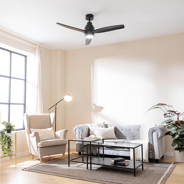 Cecotec Ventilador De Techo EnergySilence Aero 5350 Black Design Ventilador De Techo De 40 W Y 52” Con Motor DC Luz LED Mando A Distancia 6 Velocidades Temporizador Y Modo Winter-summer. Ventilador De Techo