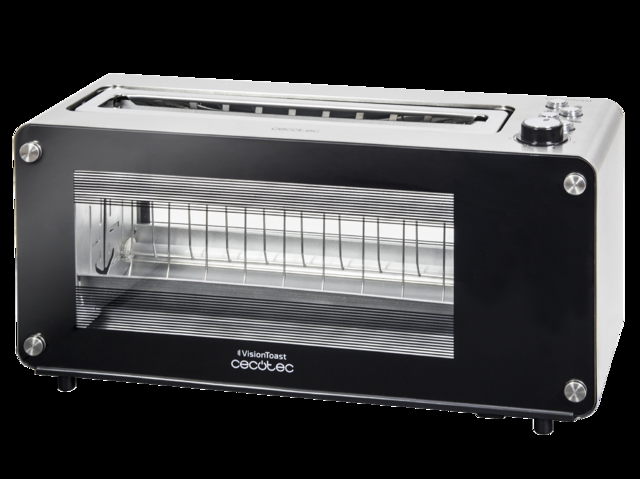 Cecotec VisionToast. Tostadora De 1260 W Capacidad 2 Tostadas Ventanas De Cristal Ranura XL 7 Niveles De Tostado 3 Funciones 7 Posiciones Acabados En Acero Inoxidable Tostadora De Pan