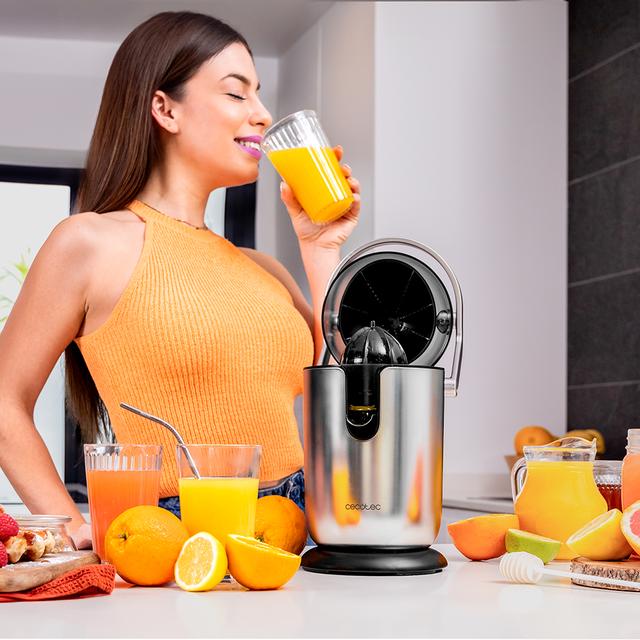 Cecotec Xqueeze Bullet Pro Exprimidor Eléctrico De Brazo Para Naranjas Y Cítricos Con 600 W De Potencia Un Filtro De Plástico Y Un Cono. La Forma Superior Permite Proteger El Cono Por Completo. Exprimidor Eléctrico De Brazo