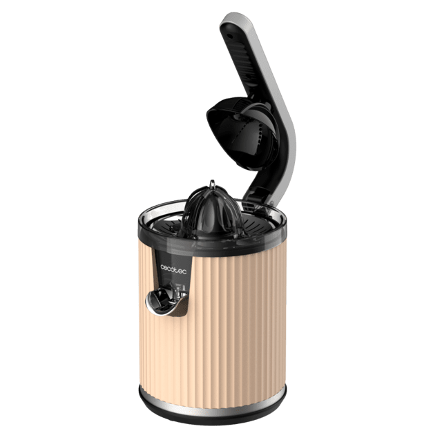 Cecotec Xqueeze RetroJuice 600 Beige Exprimidor Eléctrico De Brazo Retro Para Naranjas Y Cítricos Con 600 W De Potencia Filtro De Acero Inoxidable Un Cono De Plástico Palanca Para Extraer La Pulpa Y Sistema Antigoteo. Exprimi