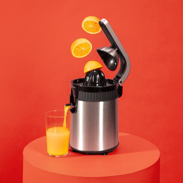 Cecotec Xqueeze RetroJuice 600 Steel Exprimidor Eléctrico De Brazo Retro Para Naranjas Y Cítricos Con 600 W De Potencia Filtro De Acero Inoxidable Un Cono De Plástico Palanca Para Extraer La Pulpa Y Sistema Antigoteo. Exprimi