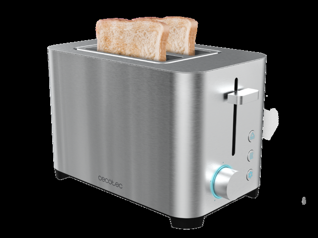 Cecotec YummyToast Double - Tostadora Doble Ranura Corta Acabados en Acero Inoxidable 850 W de Potencia 5 Niveles de potenia Dos Funciones Bandeja recogemigas (Doble Ranura Corta) Tostadora de pan