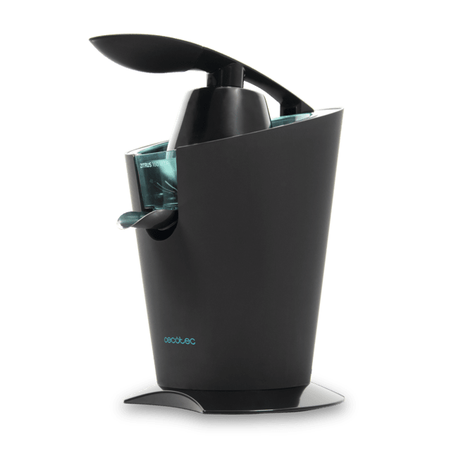 Cecotec Zitrus 160 Vita Black. Exprimidor Eléctrico de Brazo de 160 W Filtro de Acero Inoxidable 2 Conos Desmontables Sistema de Extracción Continua Encendido Automático Exprimidor de naranjas eléctrico  