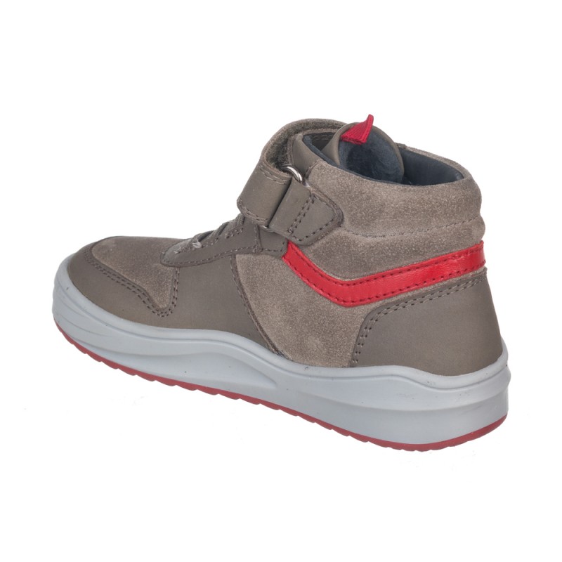 Chetto Botin Niño Con Velcro Y Cordones En Piel