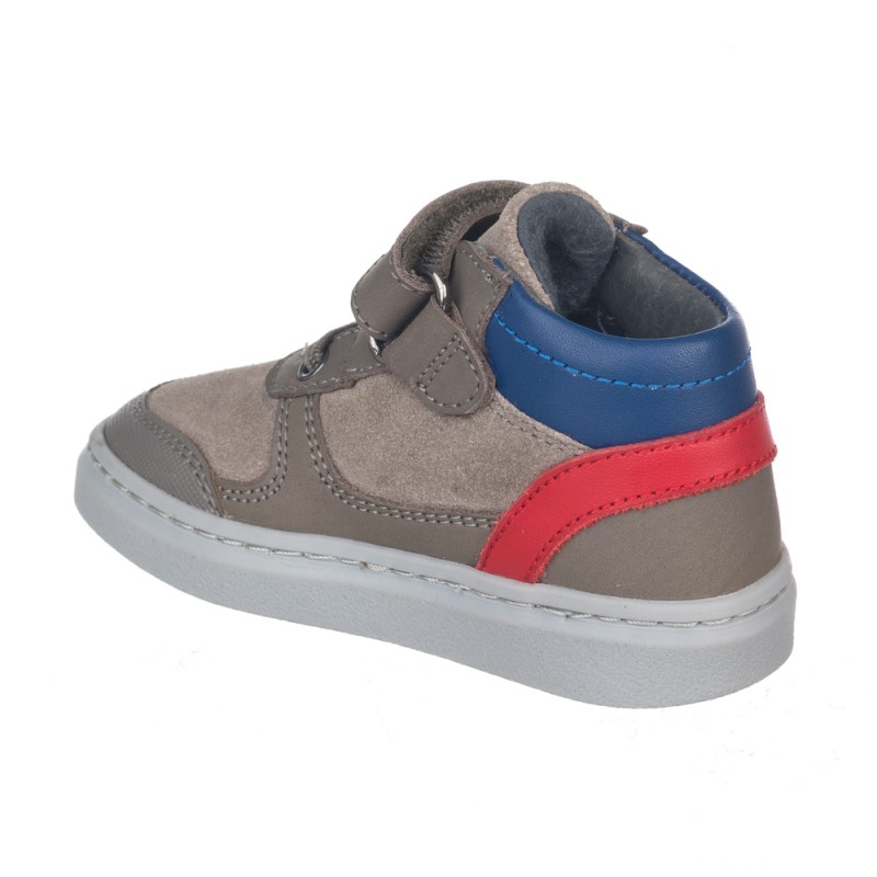 Chetto Botin Niño Con Velcro Y Cordones En Piel