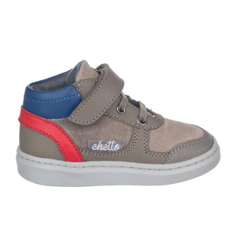 Chetto Botin niño con velcro y cordones en piel