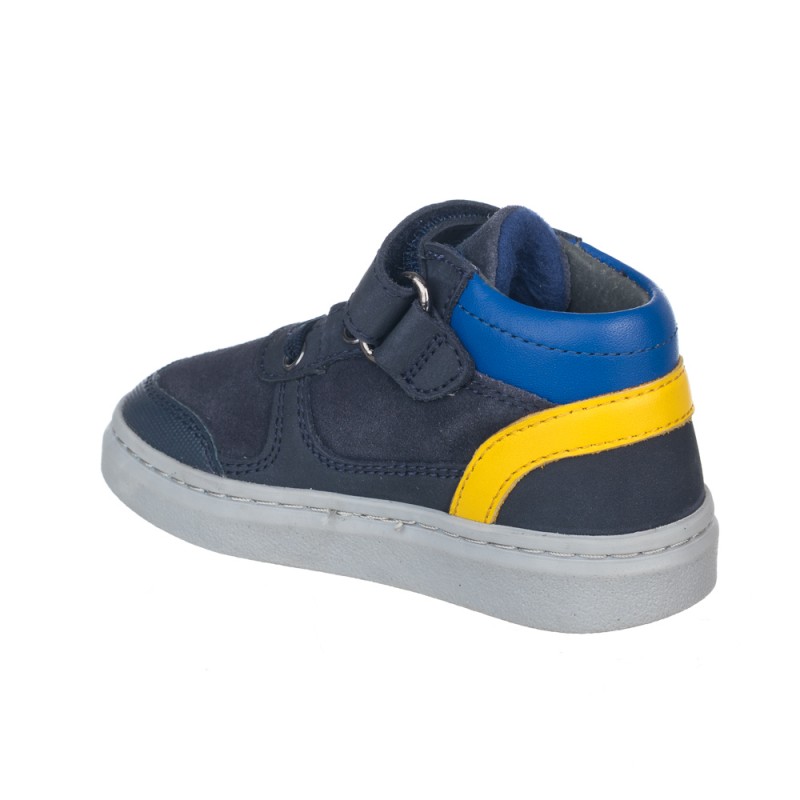 Chetto Botin Niño Con Velcro Y Cordones En Piel