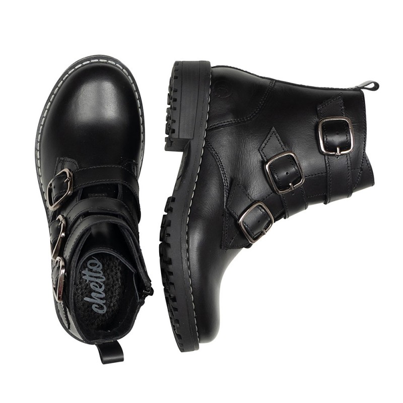 Chetto Botin Tres Hebillas - Vi Moda- 100% Piel