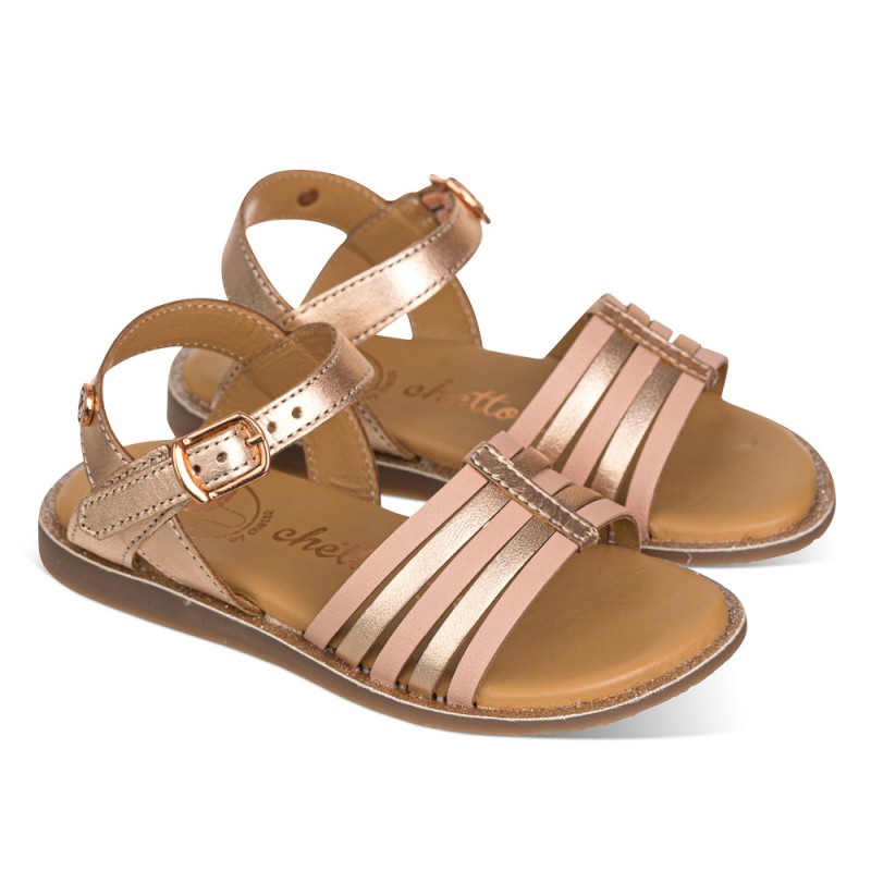 Chetto Sandalia Bicolor Elegante Piel