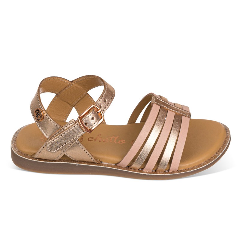 Chetto Sandalia bicolor elegante piel