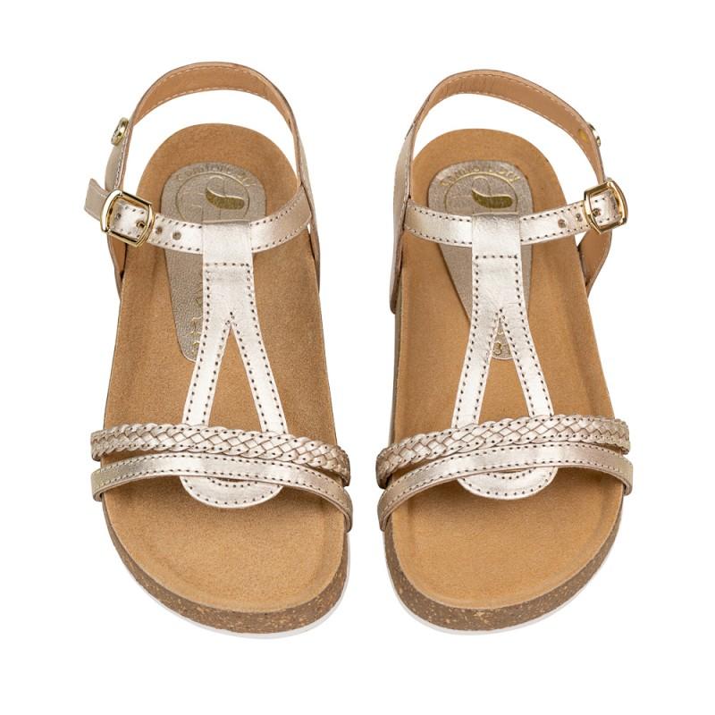 Chetto Sandalia Bios Piel Natural. Hebilla/Trenza