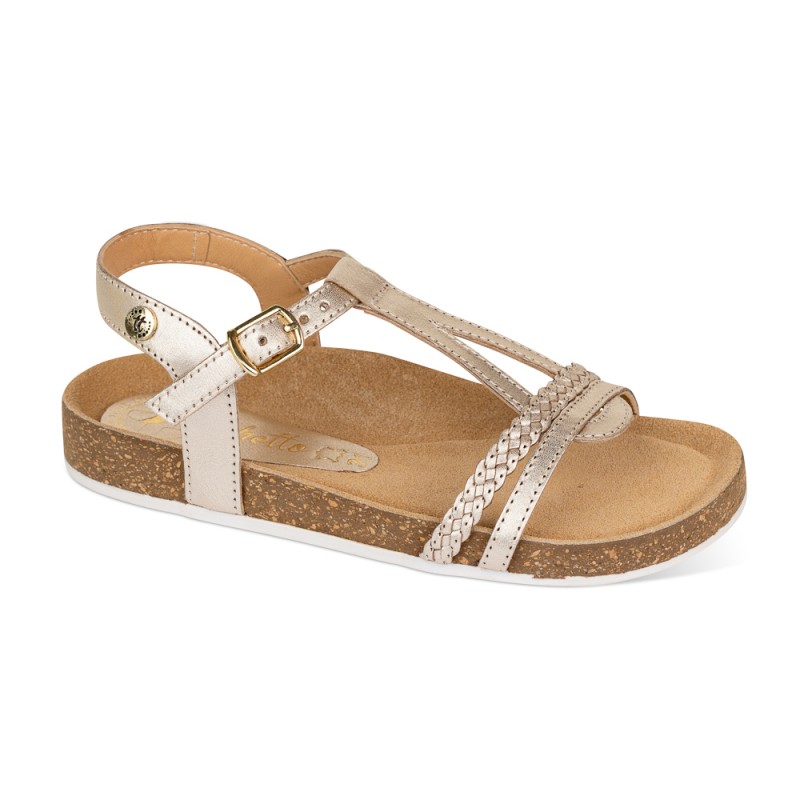 Chetto Sandalia Bios Piel Natural. Hebilla/Trenza
