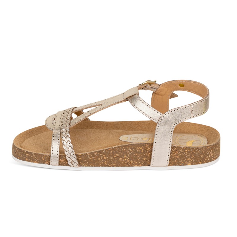 Chetto Sandalia Bios Piel Natural. Hebilla/Trenza