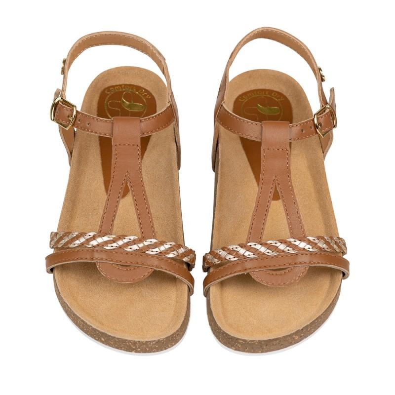 Chetto Sandalia Bios Piel Natural. Hebilla/Trenza