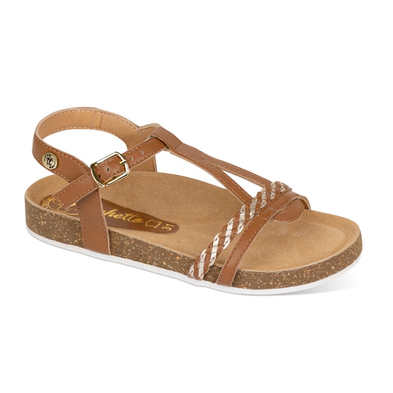 Chetto Sandalia Bios Piel Natural. Hebilla/Trenza