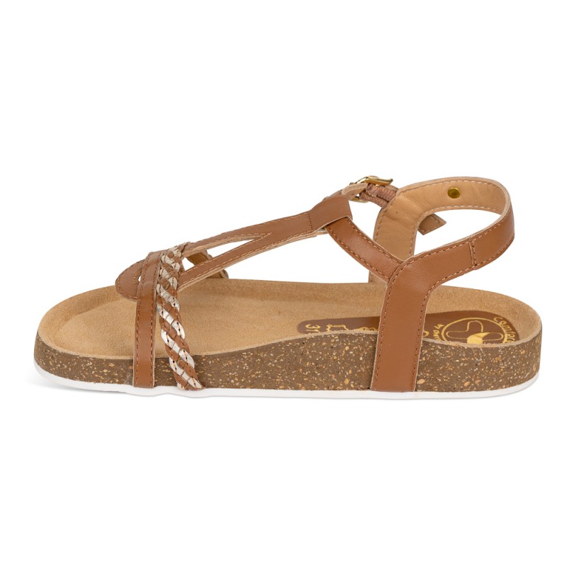 Chetto Sandalia Bios Piel Natural. Hebilla/Trenza