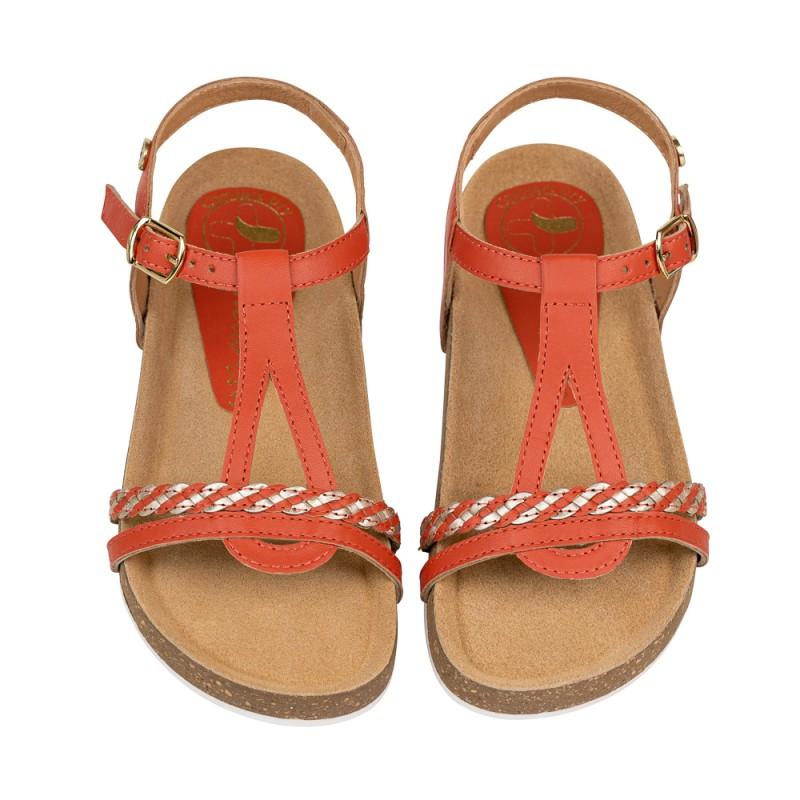 Chetto Sandalia Bios Piel Natural. Hebilla/Trenza