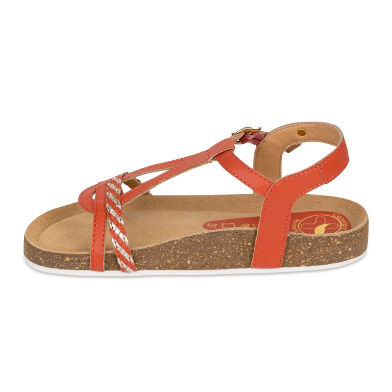 Chetto Sandalia Bios Piel Natural. Hebilla/Trenza