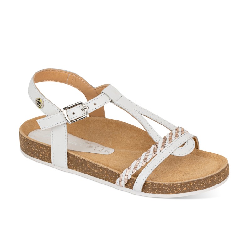 Chetto Sandalia Bios Piel Natural. Hebilla/Trenza