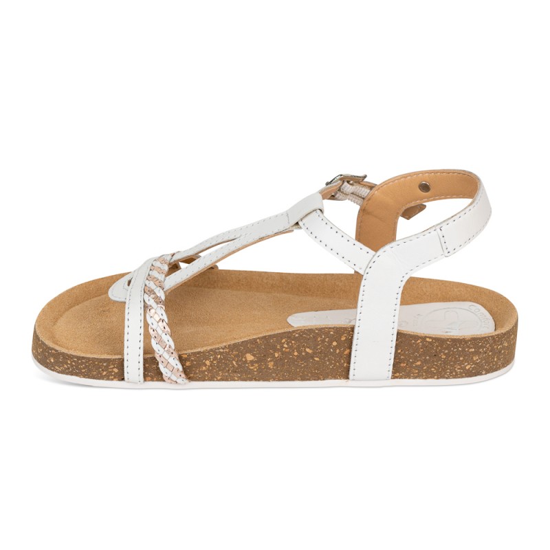 Chetto Sandalia Bios Piel Natural. Hebilla/Trenza