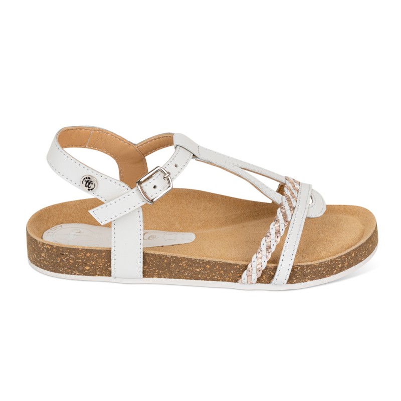 Chetto Sandalia Bios Piel Natural. hebilla/Trenza
