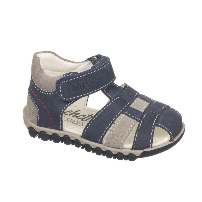 Chetto Sandalia Cangrejera De Velcro En Piel