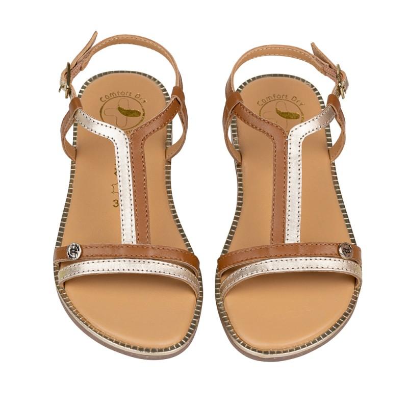 Chetto Sandalia Classic Piel Natural. Hebilla