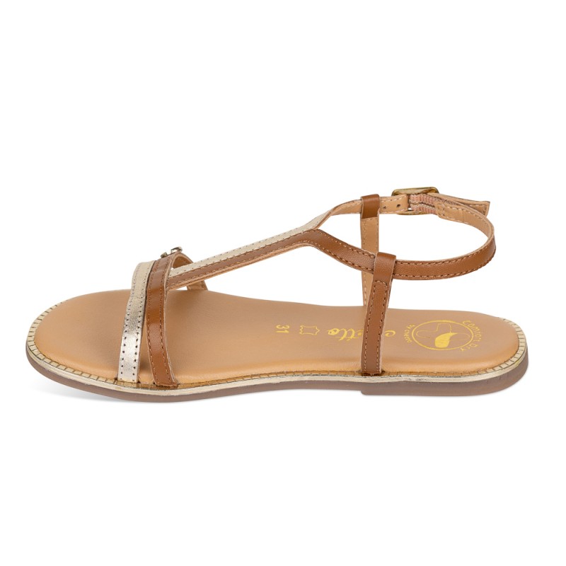 Chetto Sandalia Classic Piel Natural. Hebilla