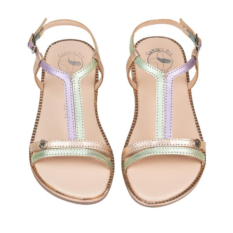 Chetto Sandalia Classic Piel Natural. Hebilla