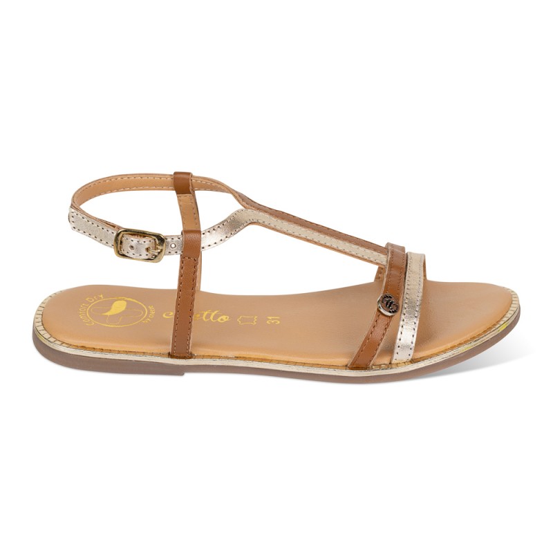 Chetto Sandalia Classic Piel Natural. Hebilla