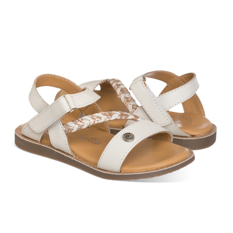 Chetto Sandalia Color Blanca Para NIÑA 100% Piel