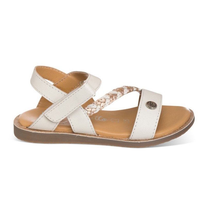 Chetto Sandalia color blanca para NIÑA 100% piel
