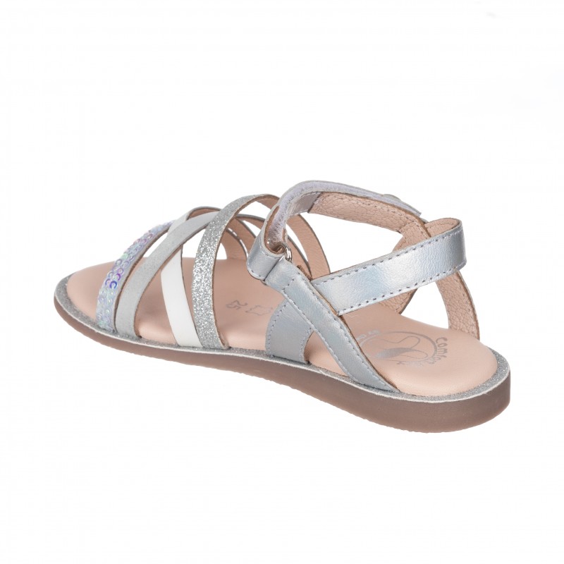 Chetto Sandalia En Piel Con Tiras Y Cierre Velcro