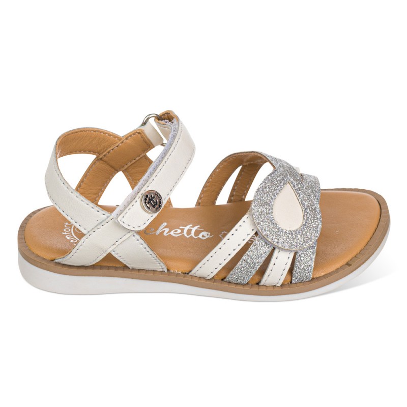 Chetto Sandalia en piel con velcro