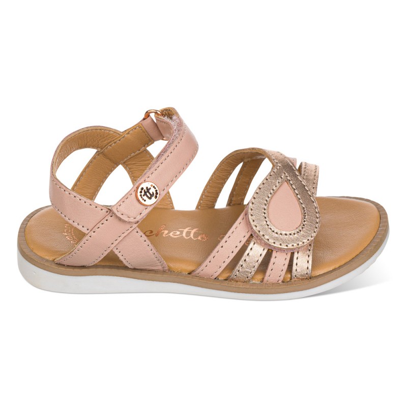 Chetto Sandalia en piel con velcro