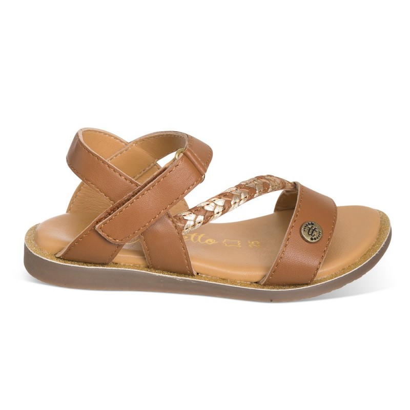 Chetto Sandalia moka para NIÑA en piel
