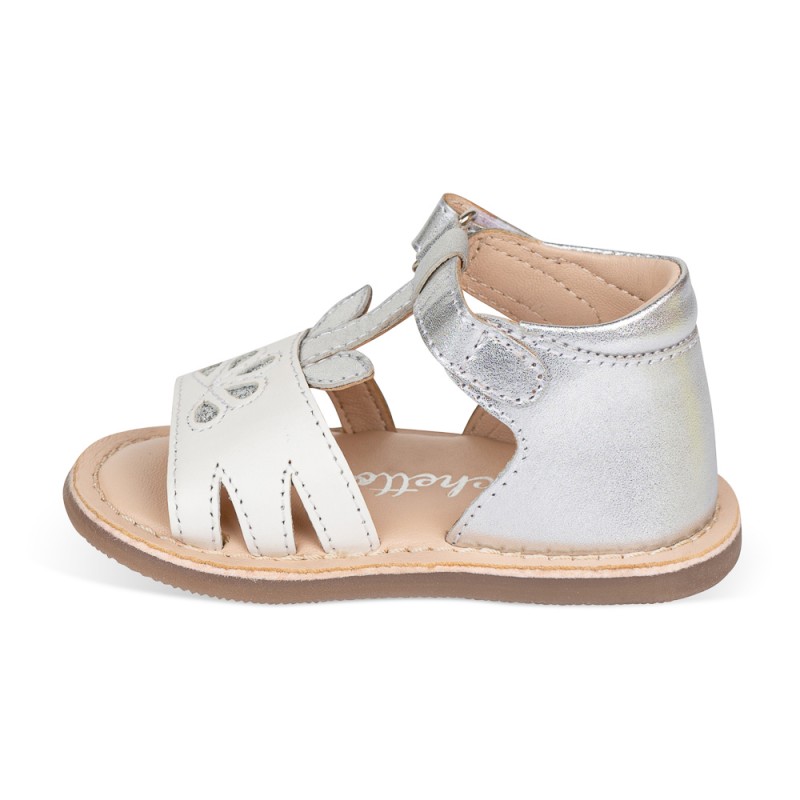 Chetto Sandalia Piel Cabra. Velcro/Flores