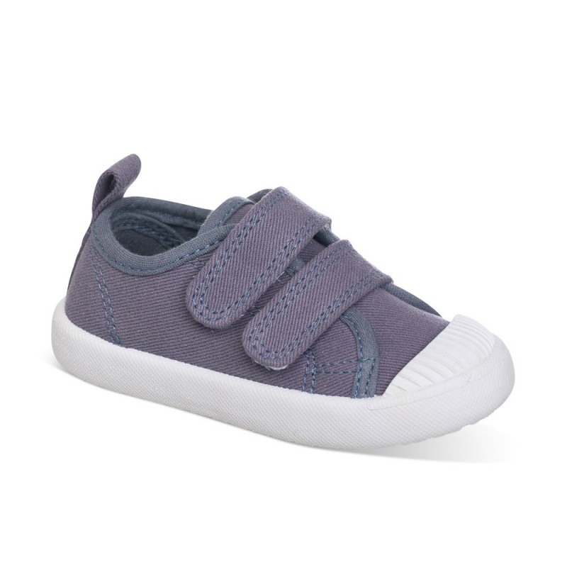 Chetto Lona Color Gris Fácil De Combinar Con Dos Velcros Puntera De Goma Y Gran Flexibilidad