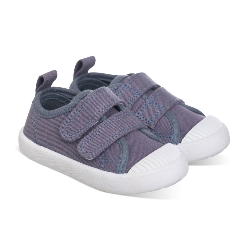 Chetto Lona Color Gris Fácil De Combinar Con Dos Velcros Puntera De Goma Y Gran Flexibilidad